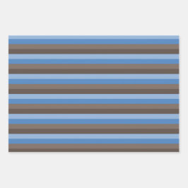 茶色と青のパターンの濃淡 ラッピングペーパーシート