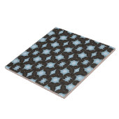 茶色と青のパターンプリント タイル (側面)