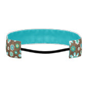 茶色と青のレトロモダン花 アスレチックヘッドバンド (裏面)