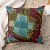 茶色と青の斑点のある彫刻されたワックス クッション (ブランケット)