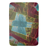 茶色と青の斑点のある彫刻されたワックス バスマット (正面縦)