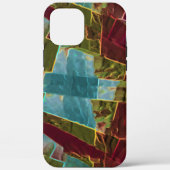 茶色と青の斑点のある彫刻されたワックス Case-Mate iPhoneケース (裏面)