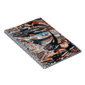 茶色と青の木製ボートの積み重ね ノートブック (右側)