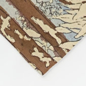 茶色と青の森の中絵を描毛布 フリースブランケット (角)