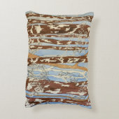 茶色と青の森の絵を描枕 アクセントクッション (裏面(縦))