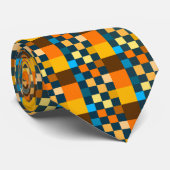 茶色と青の色の抽象芸術ピクセルアート8ビット ネクタイ (ロール)