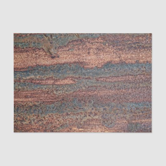 茶色と青の錆びた金属パターン 薄葉紙 (正面)