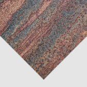 茶色と青の錆びた金属パターン 薄葉紙 (詳細)