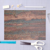 茶色と青の錆びた金属パターン 薄葉紙 (クラフト)