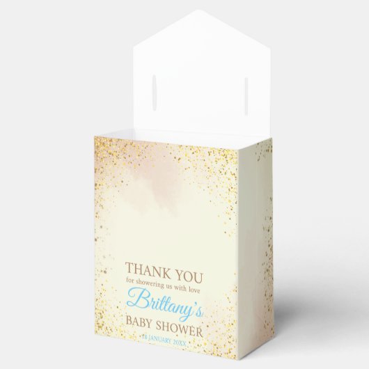 茶色と青の風船と雲を持つテディベア フェイバーボックス (オープン)