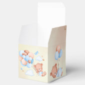 茶色と青の風船と雲を持つテディベア フェイバーボックス (オープン)