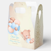 茶色と青の風船を持つテディベア フェイバーボックス (オープン)