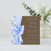 茶色と青の飛行機の男の赤ちゃんシャワー 招待状 (スタンド正面)