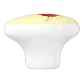 茶色と黄色のカラフルフローラアートデザイン セラミックノブ (側面)