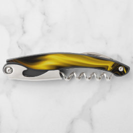 茶色と黄色のカーブ。 ソムリエナイフ