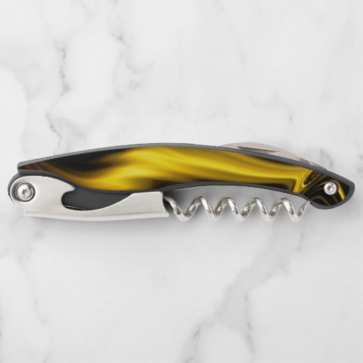 茶色と黄色のカーブ。 ソムリエナイフ (正面)