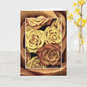 茶色と黄色のバラのグリーティングカード カード (黄色い花)