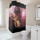 茶色と黄色のモザイク シャワーカーテン (インサイチュ)