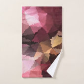 茶色と黄色のモザイク バスタオルセット (ハンドタオル)