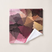 茶色と黄色のモザイク バスタオルセット (ウォッシュタオル)