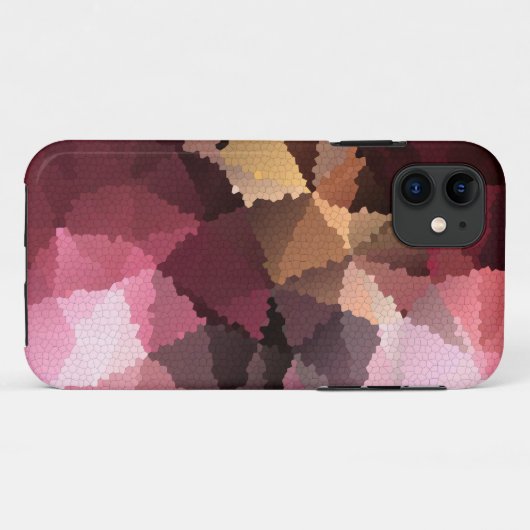 茶色と黄色のモザイク Case-Mate iPhoneケース (裏面(横))