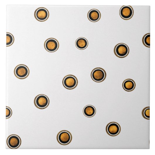 茶色と黄色の円 タイル (正面)