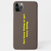 茶色と黄色の引用文文字デザイン小 Case-Mate iPhoneケース (裏面)