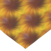 茶色と黄色の渦巻き抽象芸術パターン ショートテーブルランナー (コーナー)