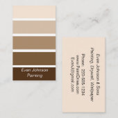 茶色と黄褐色のサン絵を描プル 名刺 (正面/裏面)