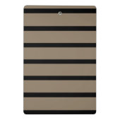 茶色と黒のストライプパターンパーソナライズされた ミニクリップボード (裏面)