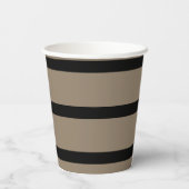 茶色と黒のストライプパターンパーソナライズされた 紙コップ (裏面)
