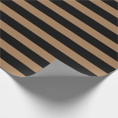 茶色と黒のストライプ包装紙 ラッピングペーパー (角)