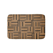 茶色と黒のストライプ木フェイク風呂マット バスマット (正面)