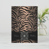 茶色と黒のゼブラ結婚式招待状 招待状 (スタンド正面)