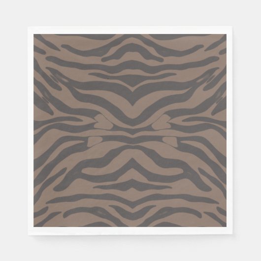 茶色と黒のティガーストライプの数 スタンダードランチョンナプキン (正面)