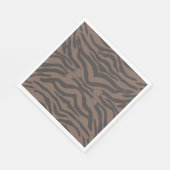 茶色と黒のティガーストライプの数 スタンダードランチョンナプキン (角)