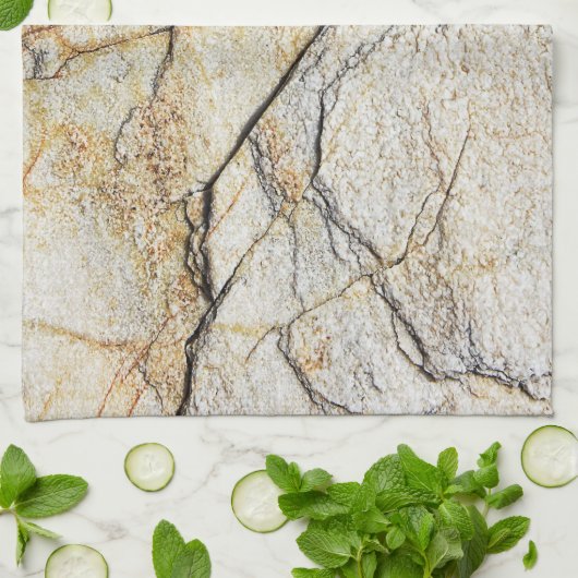 茶色と黒のテクスチャ加工が可能な石 キッチンタオル (折り畳み)