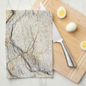 茶色と黒のテクスチャ加工が可能な石 キッチンタオル (四つ折り)