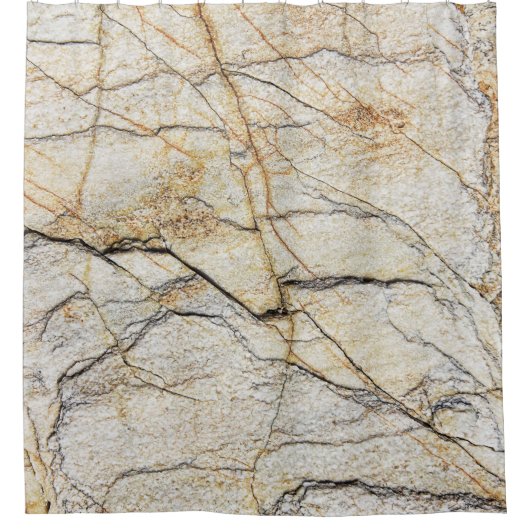 茶色と黒のテクスチャ加工が可能な石 シャワーカーテン (正面)