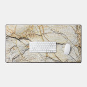 茶色と黒のテクスチャ加工が可能な石 デスクマット (キーボード&マウス)