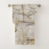 茶色と黒のテクスチャ加工が可能な石 バスタオルセット (インサイチュ)