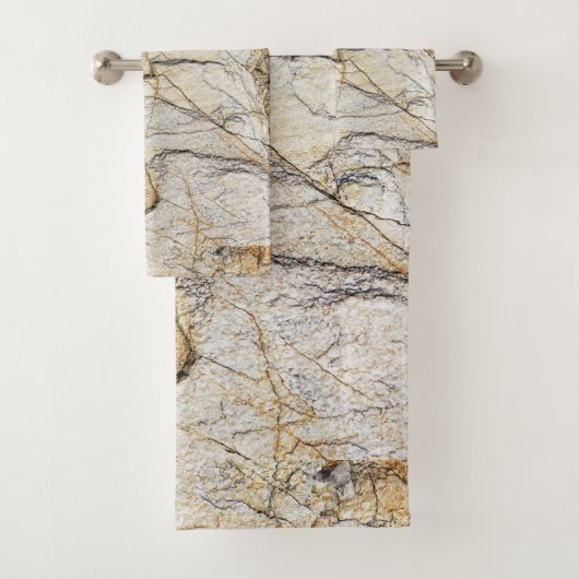 茶色と黒のテクスチャ加工が可能な石 バスタオルセット (インサイチュ)