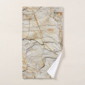 茶色と黒のテクスチャ加工が可能な石 バスタオルセット (ハンドタオル)