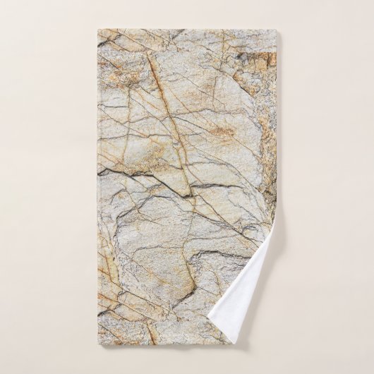 茶色と黒のテクスチャ加工が可能な石 バスタオルセット (ハンドタオル)