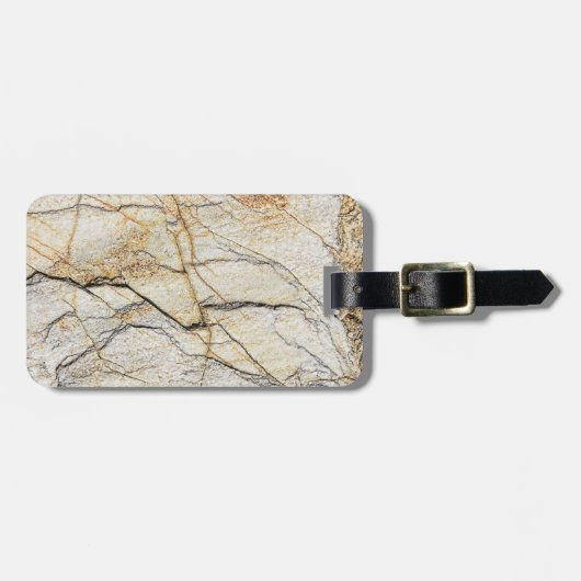 茶色と黒のテクスチャ加工が可能な石 ラゲッジタグ (正面横)