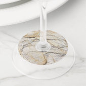 茶色と黒のテクスチャ加工が可能な石 ワイングラスタグ (クローズアップ)