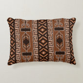茶色と黒のパタアステカーン南西デザイン アクセントクッション (正面)