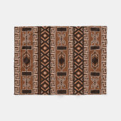 茶色と黒のパタアステカーン フリースブランケット (正面(横))