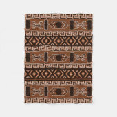 茶色と黒のパタアステカーン フリースブランケット (正面)