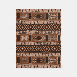 茶色と黒のパタアステカーン フリースブランケット